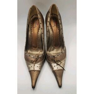 Liu Chung Leather Snake Skin Print Pointed Shoes Long Toe Fairycore Sz 7